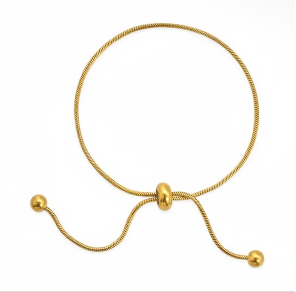 Stainless Snake Chain Pull Tie Bracelet